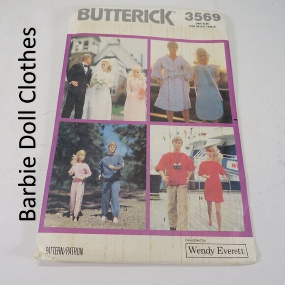 Butterick 3569 Sewing Pattern BARBIE Clothes UNCUT 11.5" tall dolls - Picture 2 of 9